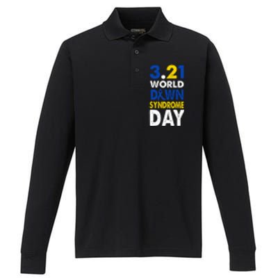 World Down Syndrome March 21st Awareness Performance Long Sleeve Polo