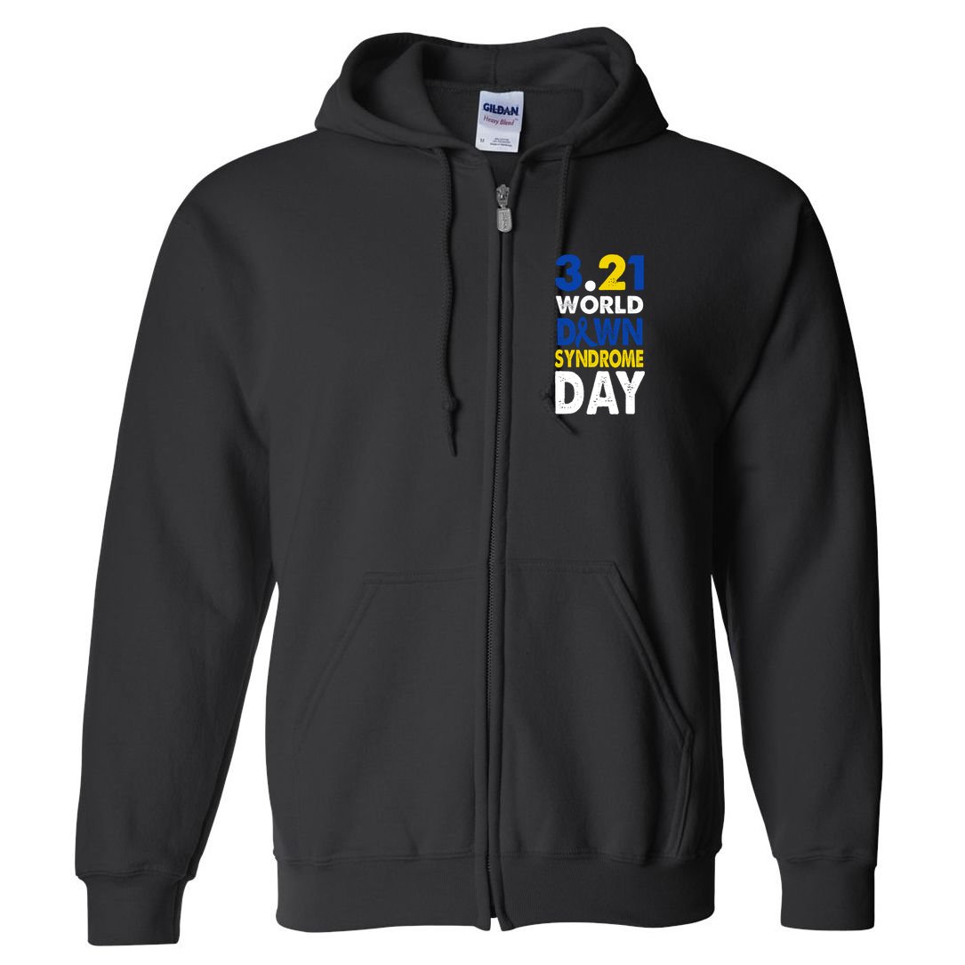 World Down Syndrome March 21st Awareness Full Zip Hoodie