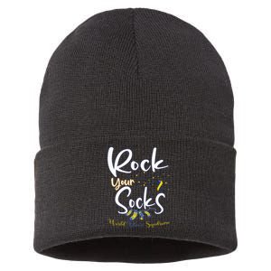 World Down Syndrome Day Rock Your Socks Awareness Sustainable Knit Beanie