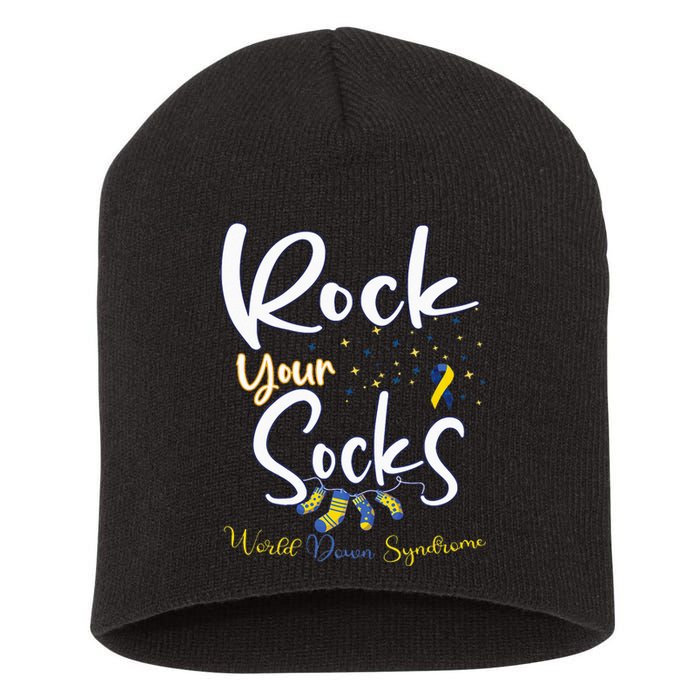 World Down Syndrome Day Rock Your Socks Awareness Short Acrylic Beanie