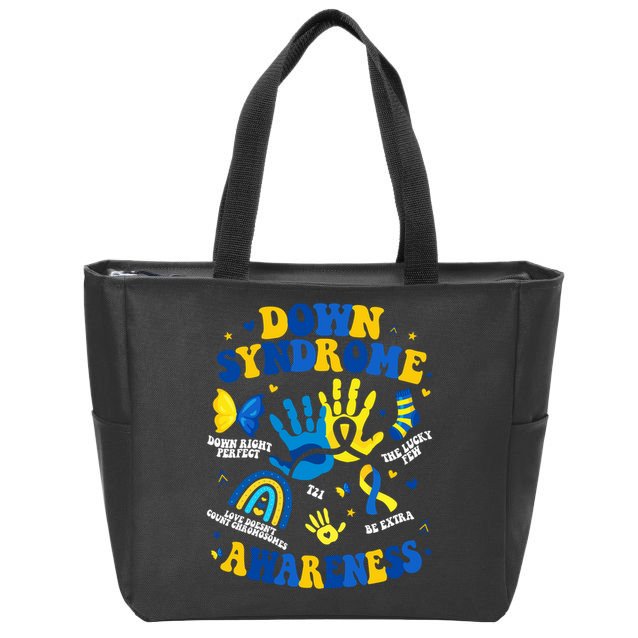 World Down Syndrome Day 321 Awareness Support Zip Tote Bag