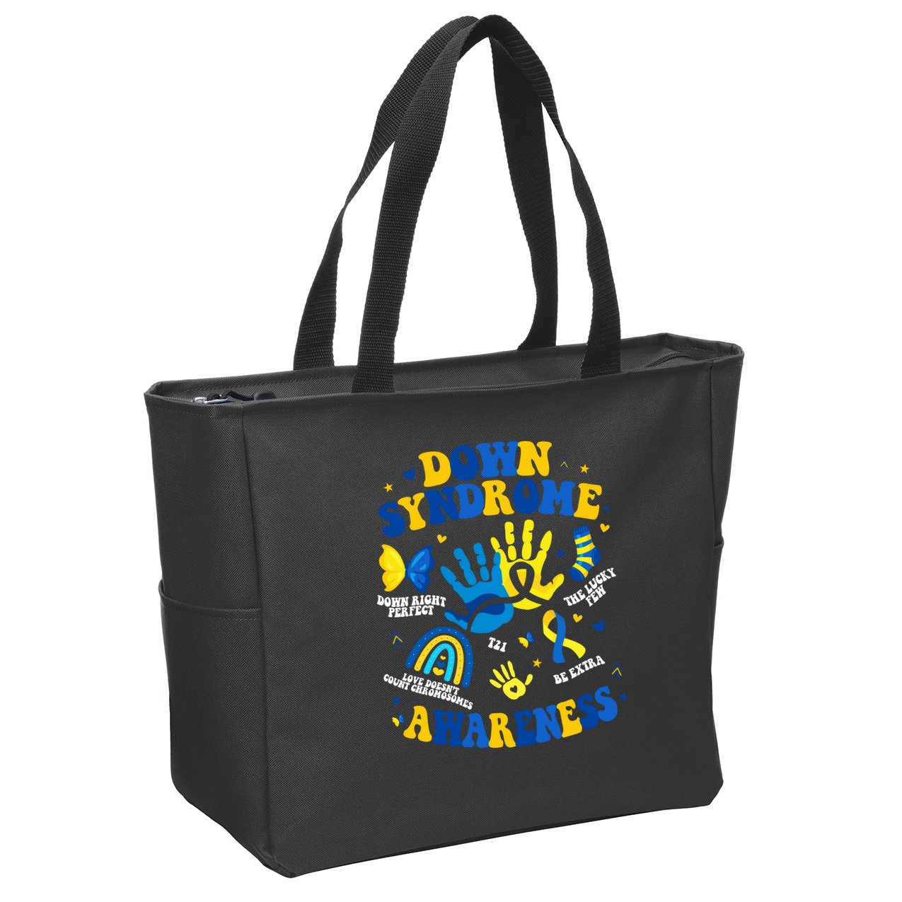World Down Syndrome Day 321 Awareness Support Zip Tote Bag