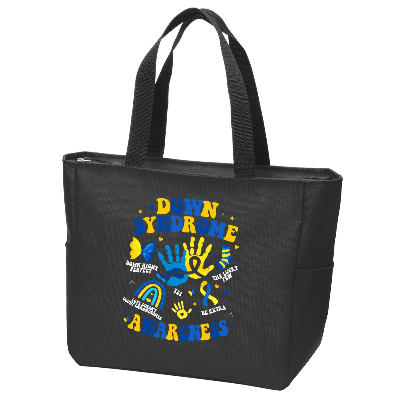 World Down Syndrome Day 321 Awareness Support Zip Tote Bag