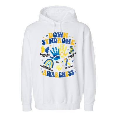 World Down Syndrome Day 321 Awareness Support Garment-Dyed Fleece Hoodie