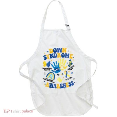 World Down Syndrome Day 321 Awareness Support Full-Length Apron With Pockets