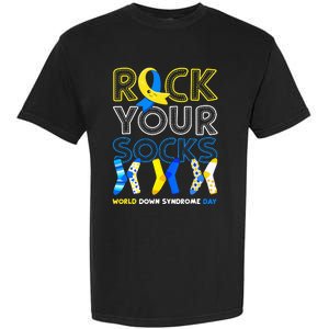 World Down Syndrome Day Rock Your Socks Awareness Garment-Dyed Heavyweight T-Shirt