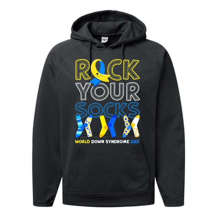 World Down Syndrome Day Rock Your Socks Awareness Performance Fleece Hoodie