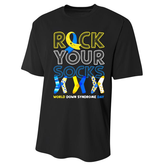 World Down Syndrome Day Rock Your Socks Awareness Performance Sprint T-Shirt