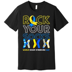 World Down Syndrome Day Rock Your Socks Awareness Premium T-Shirt