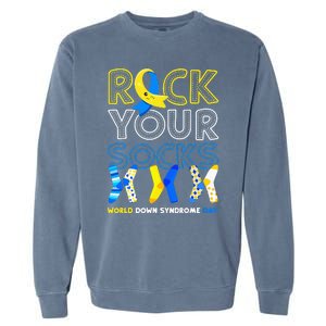 World Down Syndrome Day Rock Your Socks Awareness Garment-Dyed Sweatshirt