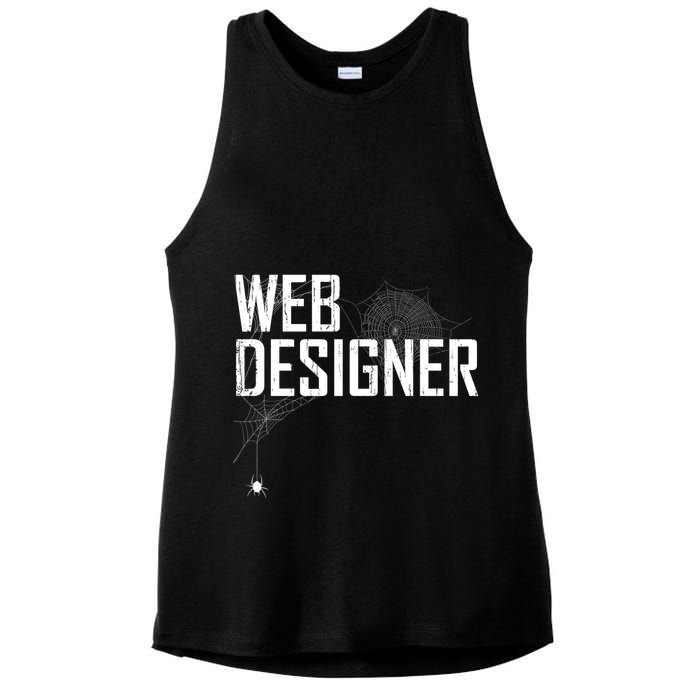 Web Designer Spider Web Ladies PosiCharge Tri-Blend Wicking Tank