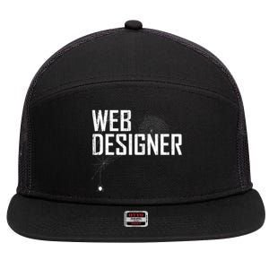 Web Designer Spider Web 7 Panel Mesh Trucker Snapback Hat