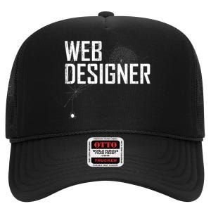 Web Designer Spider Web High Crown Mesh Back Trucker Hat