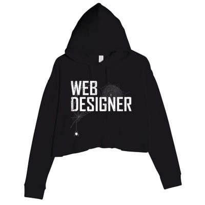 Web Designer Spider Web Crop Fleece Hoodie