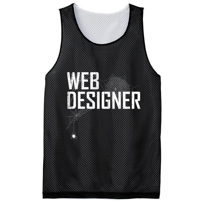 Web Designer Spider Web Mesh Reversible Basketball Jersey Tank