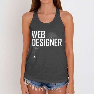 Web Designer Spider Web Women's Knotted Racerback Tank