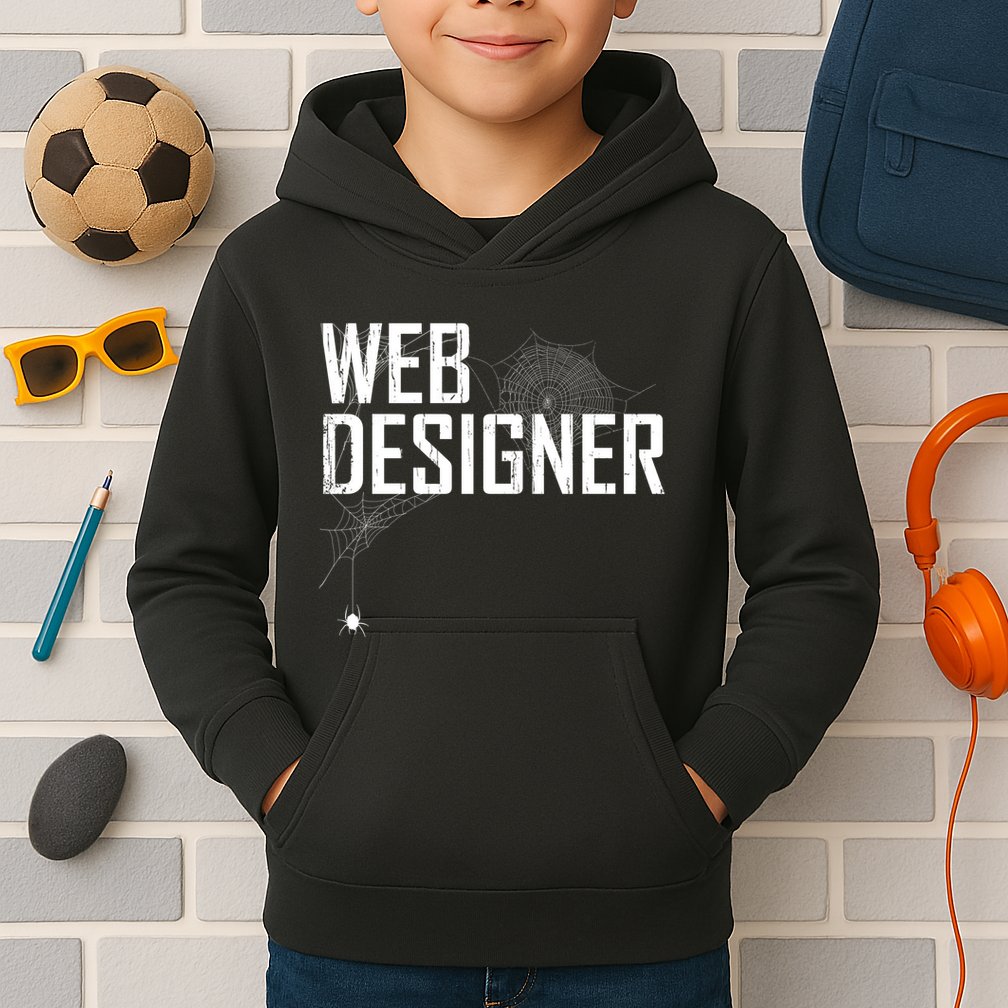 Web Designer Spider Web Kids Hoodie