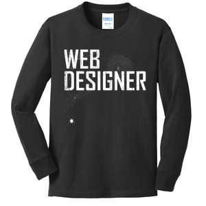 Web Designer Spider Web Kids Long Sleeve Shirt