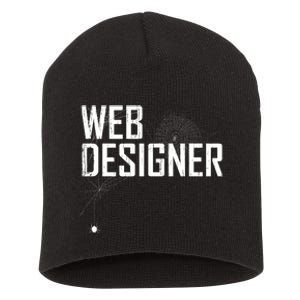 Web Designer Spider Web Short Acrylic Beanie