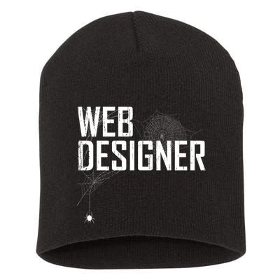 Web Designer Spider Web Short Acrylic Beanie