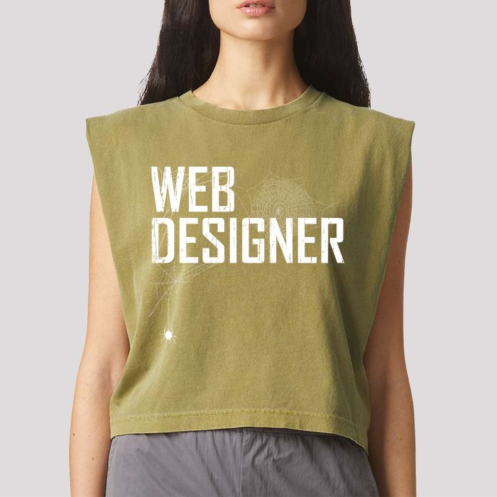 Web Designer Spider Web Garment-Dyed Women's Muscle Tee