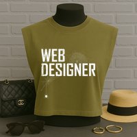 Web Designer Spider Web Garment-Dyed Women's Muscle Tee