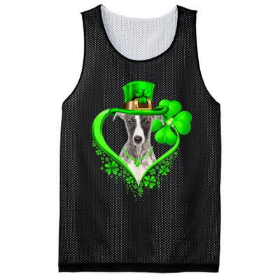 Whippet Dog St Patricks Day Lover Irish Shamrock Mesh Reversible Basketball Jersey Tank