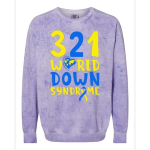 World Down Syndrome Day Awareness March 21 Colorblast Crewneck Sweatshirt