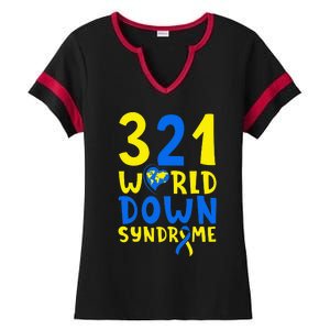 World Down Syndrome Day Awareness March 21 Ladies Halftime Notch Neck Tee