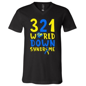 World Down Syndrome Day Awareness March 21 V-Neck T-Shirt