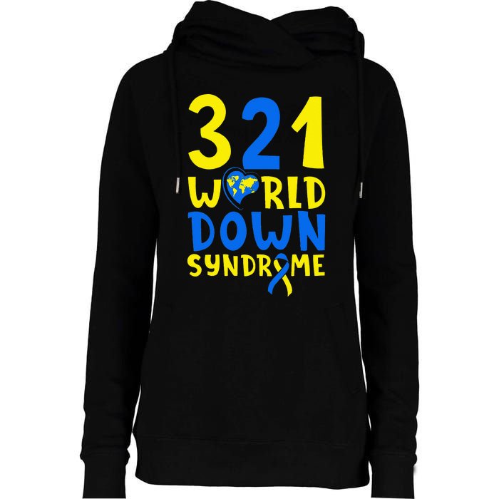 World Down Syndrome Day Awareness March 21 Womens Funnel Neck Pullover Hood