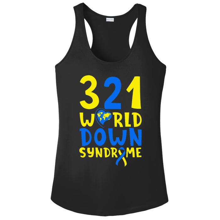 World Down Syndrome Day Awareness March 21 Ladies PosiCharge Competitor Racerback Tank