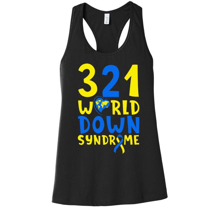 World Down Syndrome Day Awareness March 21 Women's Racerback Tank