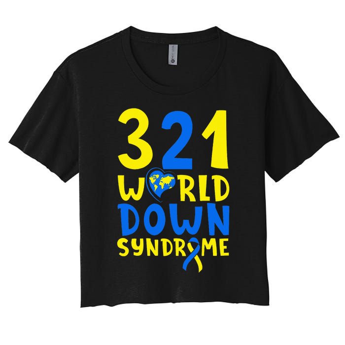 World Down Syndrome Day Awareness March 21 Women's Crop Top Tee