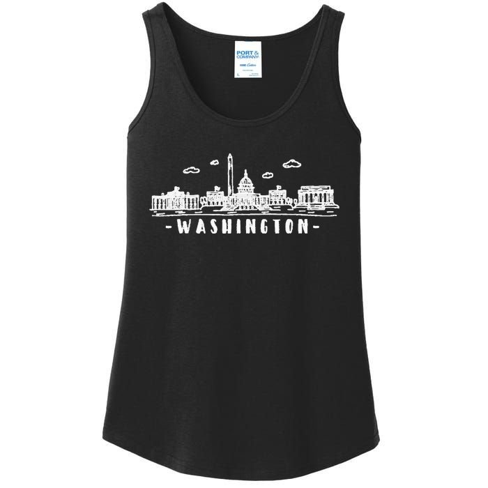 Washington DC Skyline Ladies Essential Tank