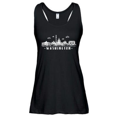 Washington DC Skyline Ladies Essential Flowy Tank