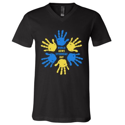 World Down Syndrome Day Awareness Support Trending Gift Idea V-Neck T-Shirt