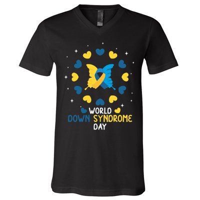World Down Syndrome Day Awareness V-Neck T-Shirt