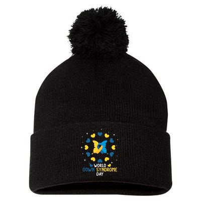 World Down Syndrome Day Awareness Pom Pom 12in Knit Beanie