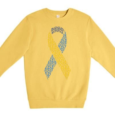 World Down Syndrome Day Awareness Ribbons Premium Crewneck Sweatshirt