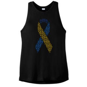 World Down Syndrome Day Awareness Ribbons Ladies PosiCharge Tri-Blend Wicking Tank