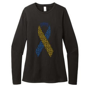 World Down Syndrome Day Awareness Ribbons Womens CVC Long Sleeve Shirt