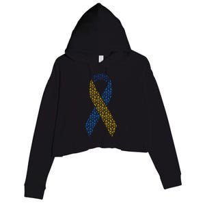 World Down Syndrome Day Awareness Ribbons Crop Fleece Hoodie