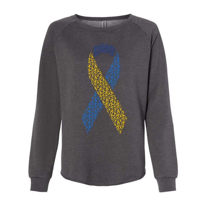 World Down Syndrome Day Awareness Ribbons Womens California Wash Sweatshirt