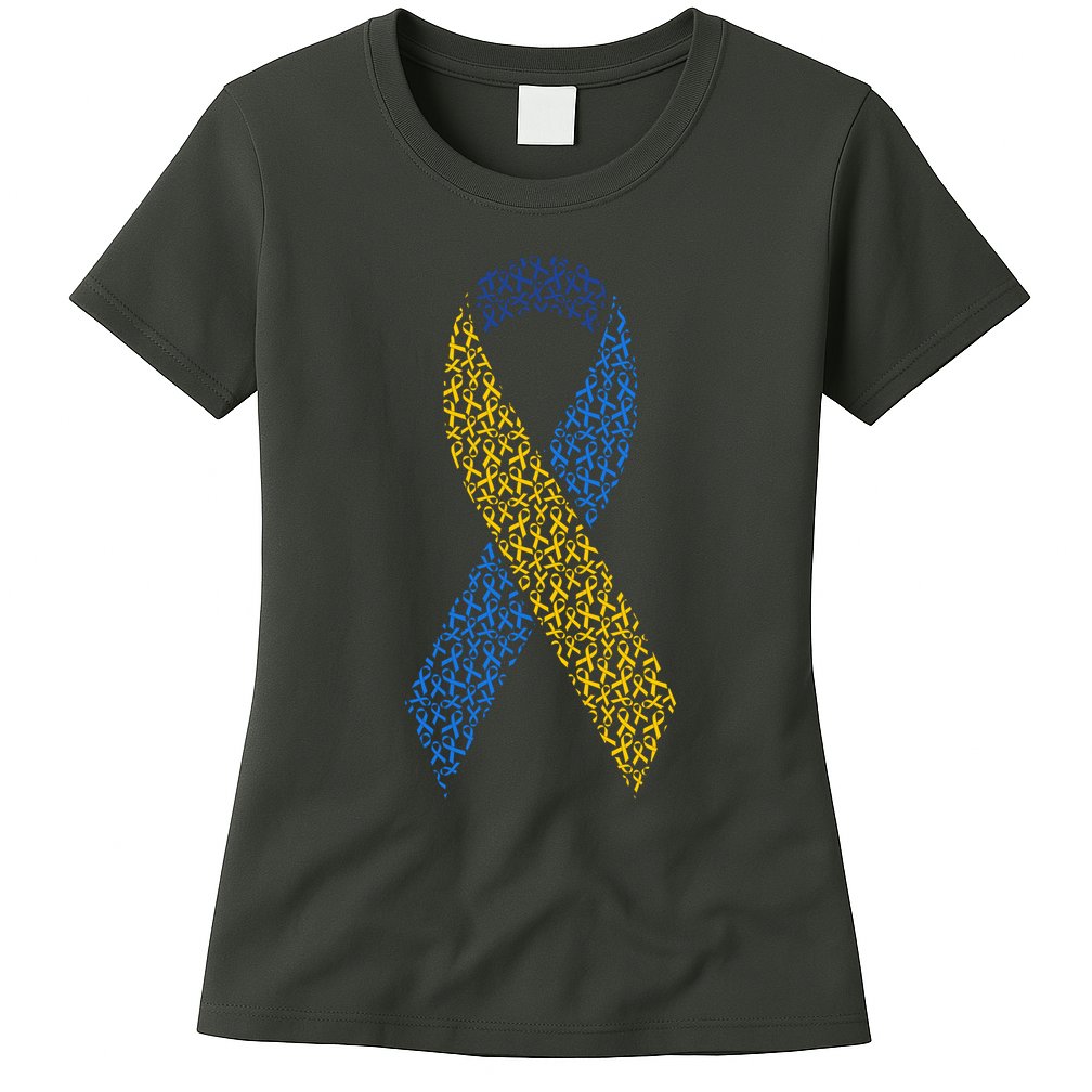 World Down Syndrome Day Awareness Ribbons Womens T-Shirt