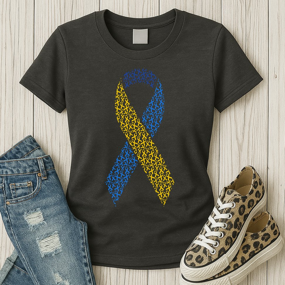 World Down Syndrome Day Awareness Ribbons Womens T-Shirt