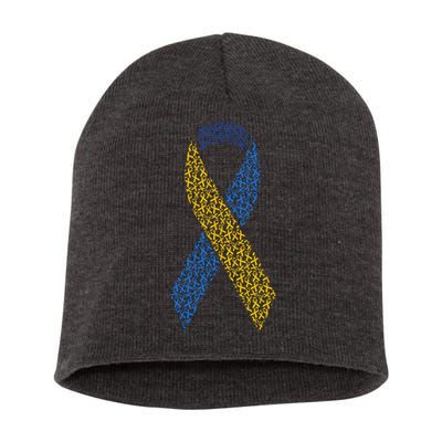 World Down Syndrome Day Awareness Ribbons Short Acrylic Beanie