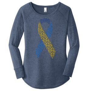 World Down Syndrome Day Awareness Ribbons Women's Perfect Tri Tunic Long Sleeve Shirt