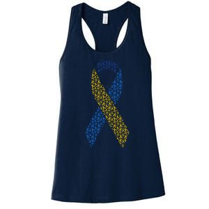 World Down Syndrome Day Awareness Ribbons Women's Racerback Tank