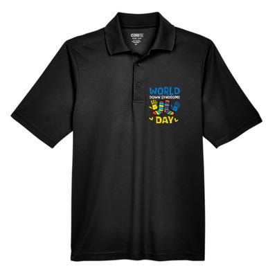 World Down Syndrome Day Awareness T21 Teacher Women Men's Origin Performance Piqué Polo